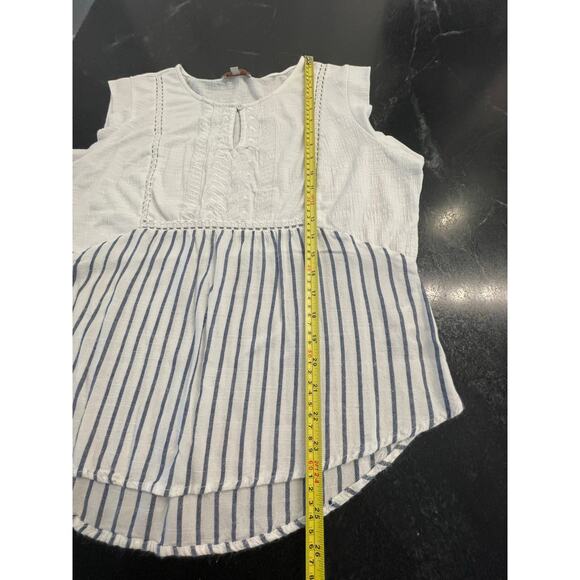 Skies are Blue sleeveless navy and white stripe tank top LG - Picture 6 of 7